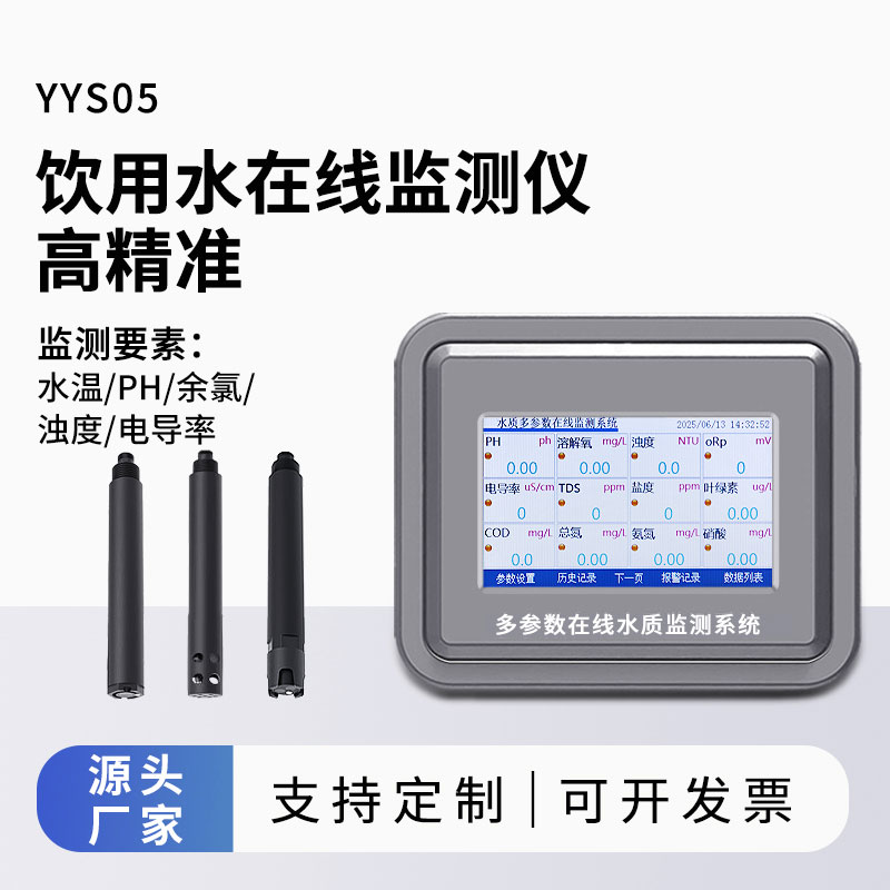 飲用水水質(zhì)監(jiān)測參數(shù)(水溫、ph、余氯、濁度、電導(dǎo)率)